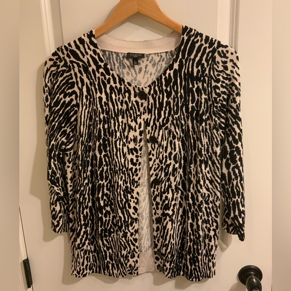 Talbots Button Front Cardigan Petite L